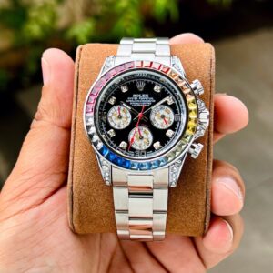 Rolex replica daytona rainbow oro bianco orologio assemblato