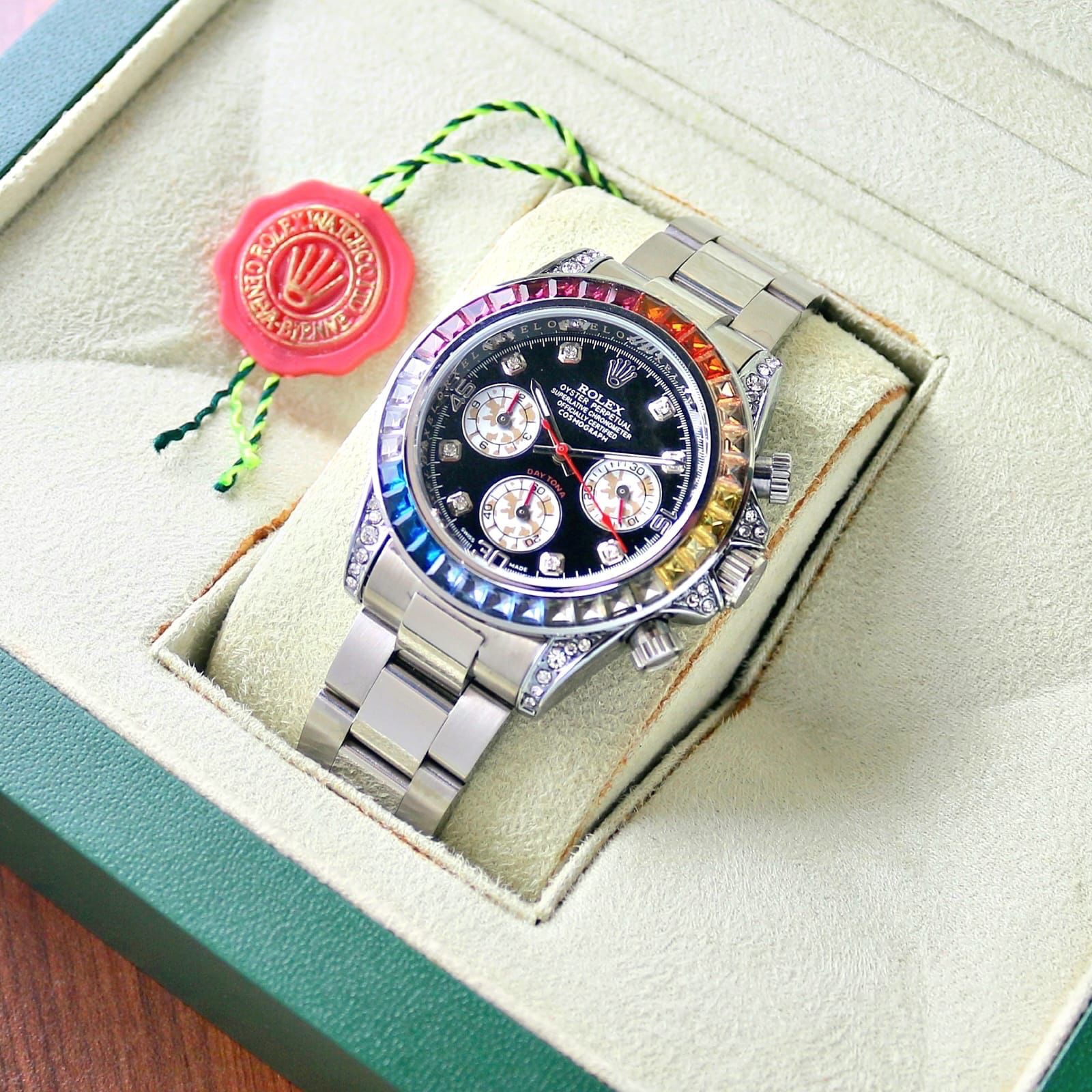 Rolex replica daytona rainbow oro bianco-3