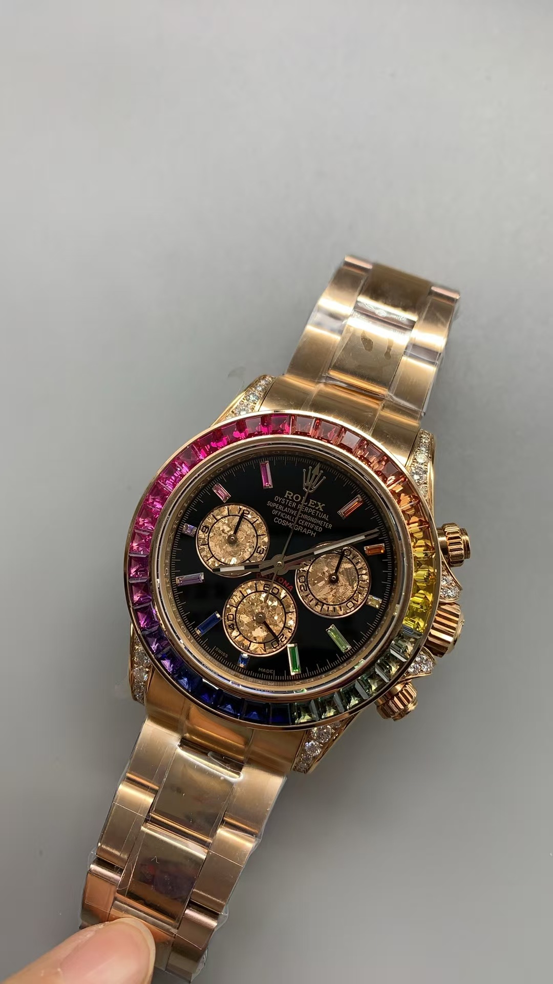 rolex replica daytona rainbow rose gold-2