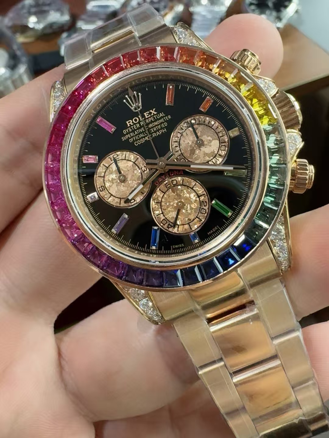 rolex replica daytona rainbow rose gold-4